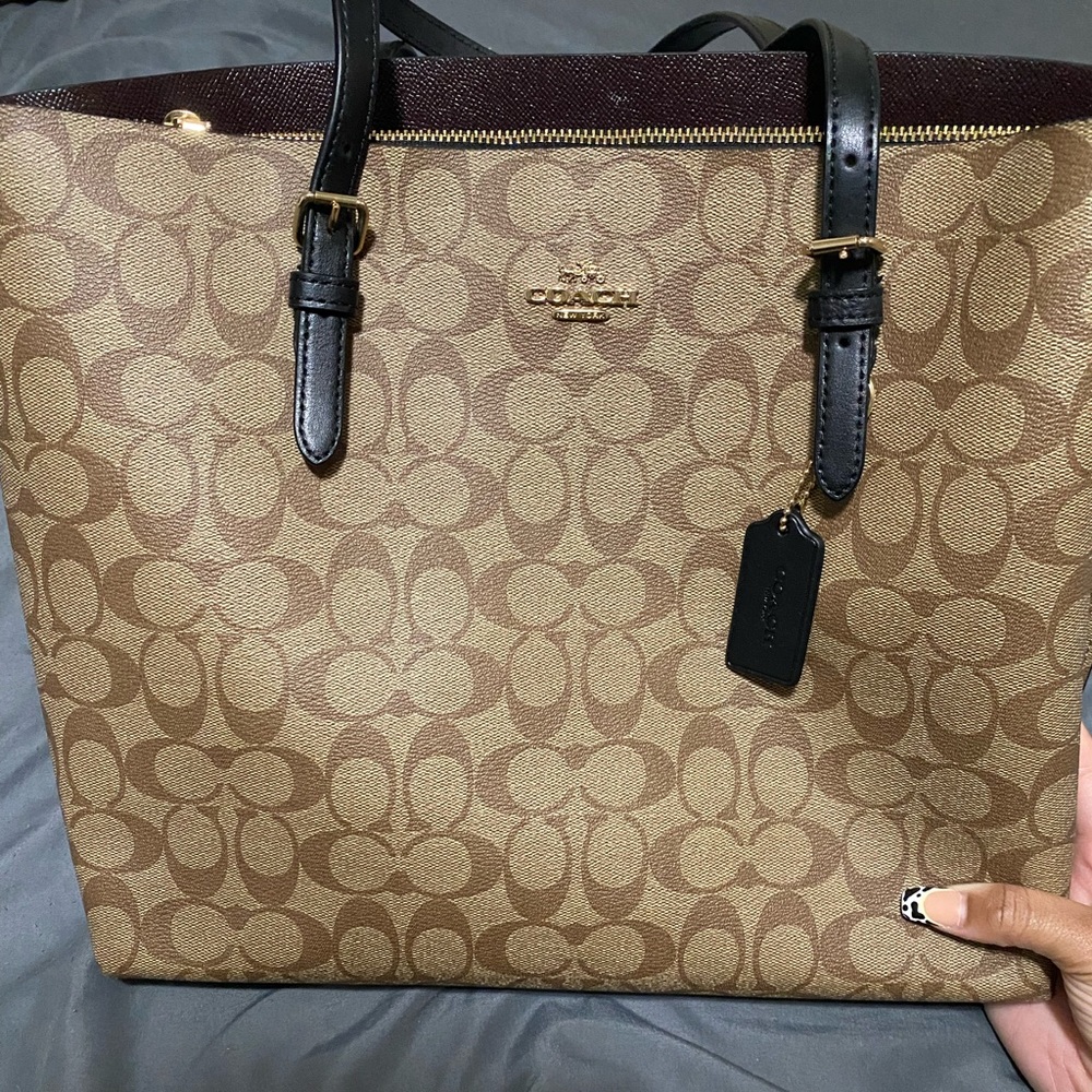 Brown Coach tote purse